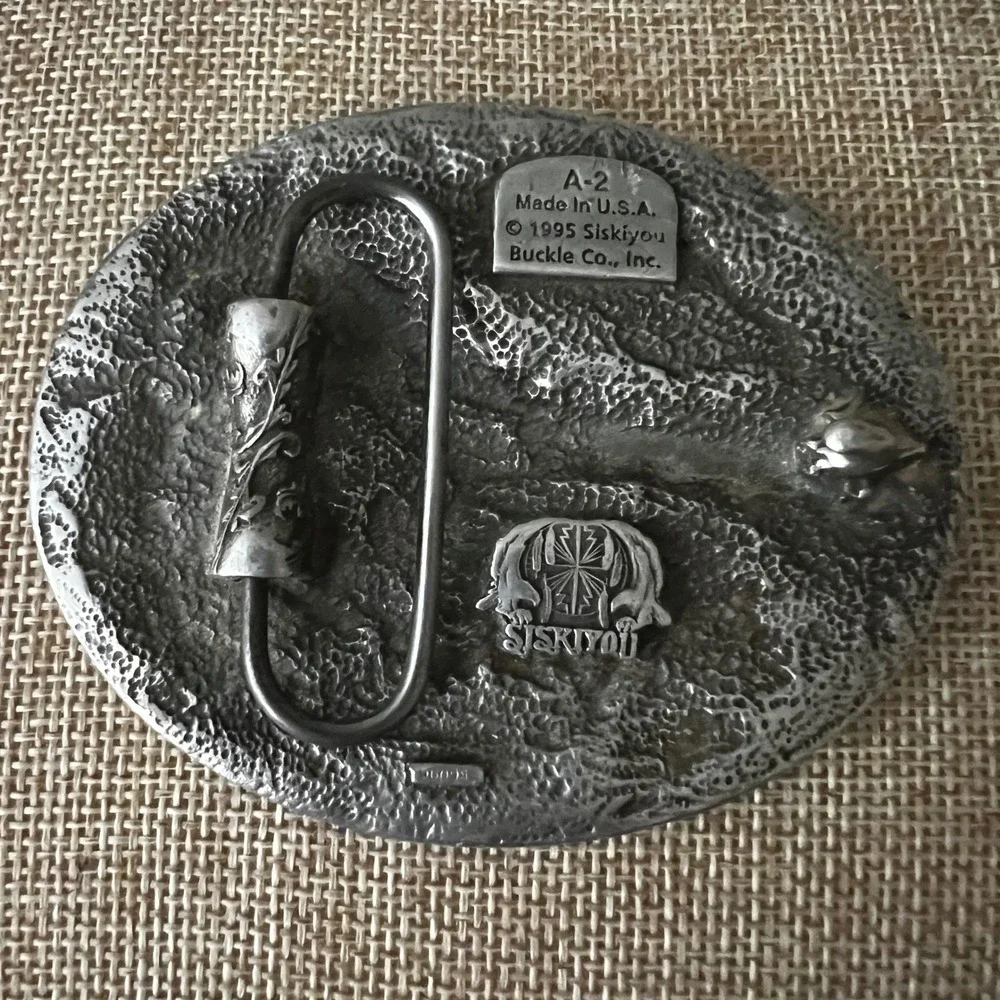 Siskiyou 1995 Flying Eagle Pewter Belt Buckle A-2 Made in USA Large Western